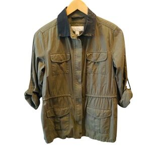 MANGO Suit Utility Jacker Contrasting Faux Leather Collar